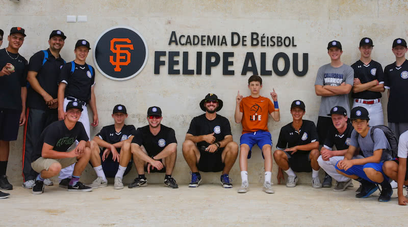 gba players out the front of the SF giants baseball academy in the dominican republic