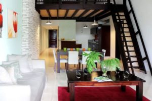 Communal living quarters at the Casa Del Lago luxury condominium